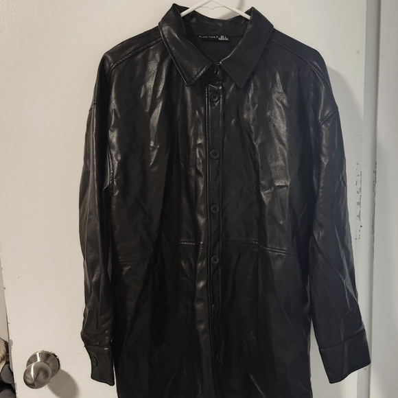 Black tape faux leather jacket - Picture 2 of 4